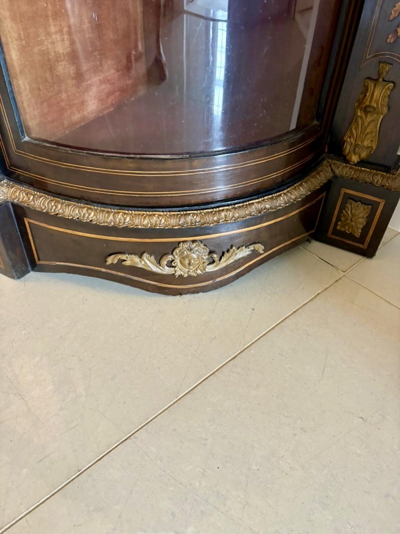 Outstanding Quality Antique Victorian Ebonised and Inlaid Floral Marquetry Credenza/Sideboard - Image 17